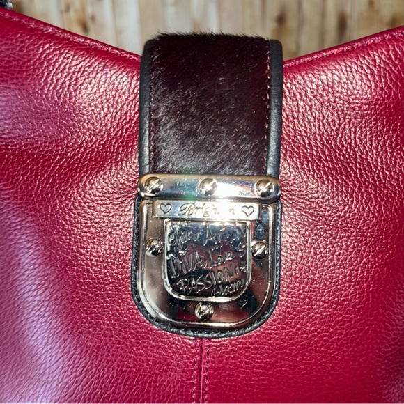 Brighton “Ali” Dovima Fashionista Burgundy and Black Shoulder Bag - Picture 6 of 13